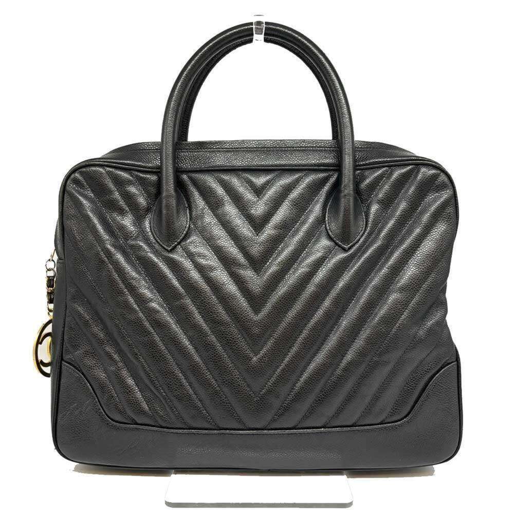 CHANEL Black Caviar Leather Bag